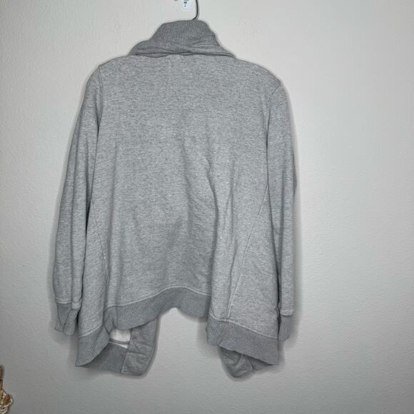 Athleta Gray Wrap Jacket Cardigan Small Waterfall Open Front Cotton‎ Blend - Picture 6 of 7